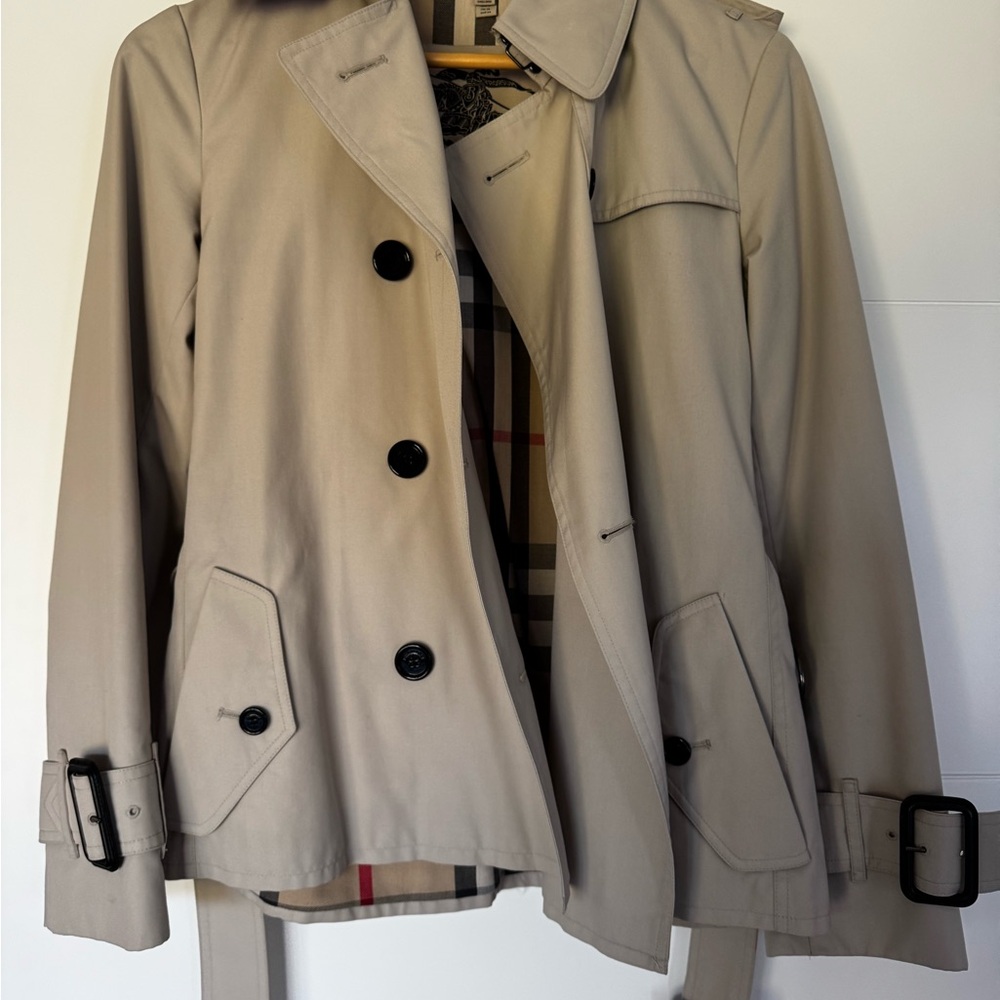 Burberry Tan Double-Breasted Trench Coat